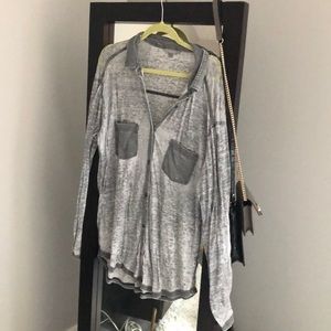 Grey Rubbish Button Up